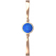 Bracelet Jonc semi-rigide en acier rosé - cabochon lapis lazuli 11mm - 16+4cm