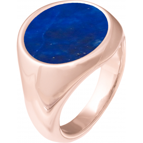 Bague acier rosé - lapis lazuli - diamètre pierre 12mm - T50 à T64