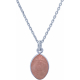 Collier en argent rhodié - strawberry quartz - 8x12mm - 3,5g - 38+5cm