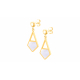 Boucles d'oreilles en acier doré - nacre blanche - 14mm