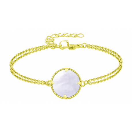 BRACELET Gold nacre 15+5cm D18mm