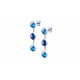 Boucles d'oreilles acier 3 cabochons 8mm - Lapis lazuli et Apatite