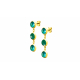 Boucles d'oreilles acier doré 3 cabochons 8mm - Malachite et Zoïzite