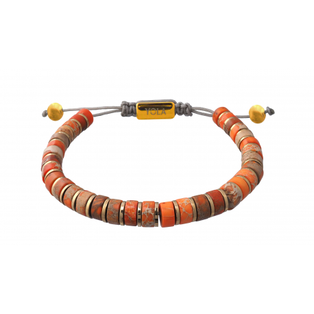 Bracelet en acier - ajustable - emperor orange - 15 à 22cm