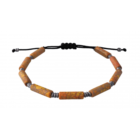 Bracelet en acier - ajustable - emperor multi orange - 15 à 22cm