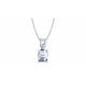 Collier argent rectangle - Cristal de roche - 45cm- 2,5g