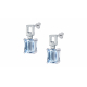 Boucles d'oreilles argent - Topaze bleue rectangle 5x7mm - 4,5g