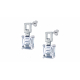 Boucles d'oreilles argent - Cristal de roche rectangle 5x7mm - 4,5g