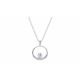 Collier argent  - Cristal de roche rond 5mm - 40+5cm - 3,8g