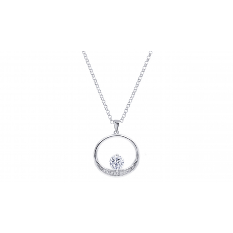 Collier argent  - Cristal de roche rond 5mm - 40+5cm - 3,8g