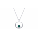 Collier argent - Quartz vert rond 5mm- 40+5cm - 3,8g