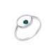 Bague argent - Quartz vert rond 3mm - T50 à 62 - 2,5g