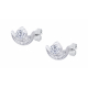 Boucles d'oreilles argent -  cristal de roche rond 3mm - 4g