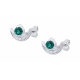 Boucles d'oreilles argent -  quartz vert rond 3mm - 4g