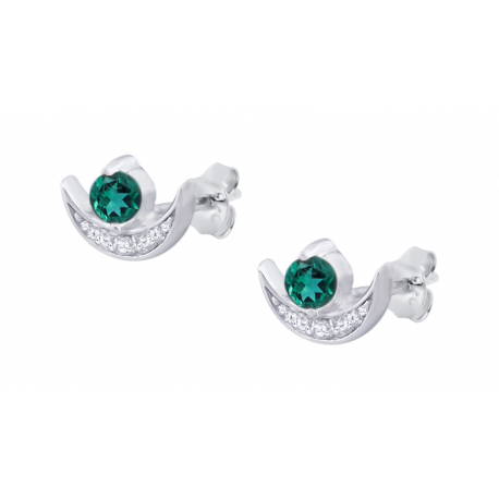 Boucles d'oreilles argent -  quartz vert rond 3mm - 4g