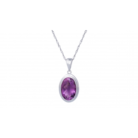 Collier argent - Amethyste 10x14mm - 3,75g