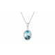 Collier argent - Topaze bleue  10x14mm - 3,75g