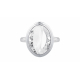 Bague argent - Cristal de roche  10x14mm - 4,5g