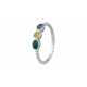 Bague argent - Quartz vert/Citrine/ Topaze london - T50 à 62- 3,27g